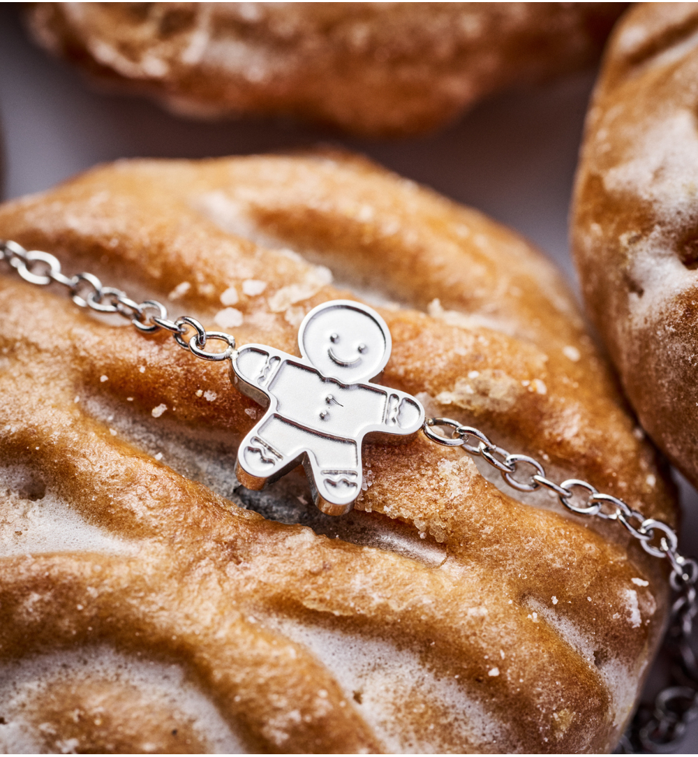 Bransoletka ze ciastkiem srebrna BSA0838