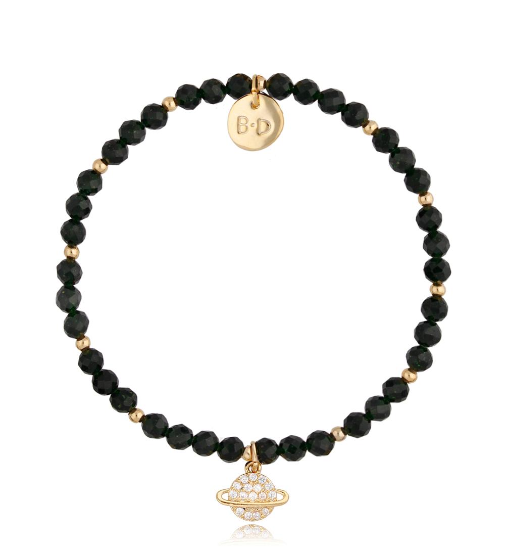 Bransoletka z kamieniami szmaragd Nilu i planetą Cosmos BTW1230