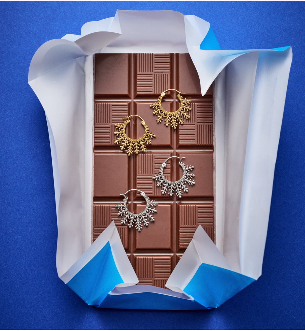 Kolczyki śnieżynki srebrne KSA2224