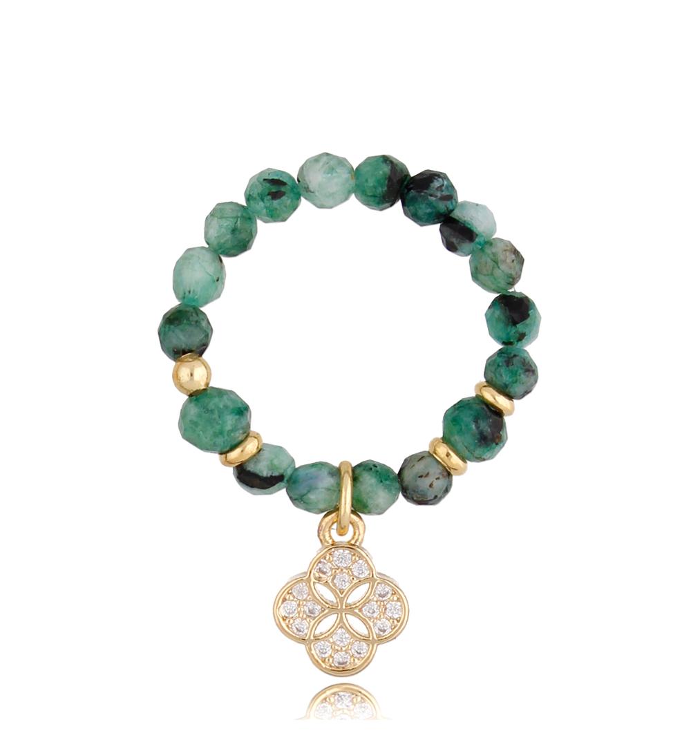 Pierścionek z zielonym kamieniem Mysterious PTW0204