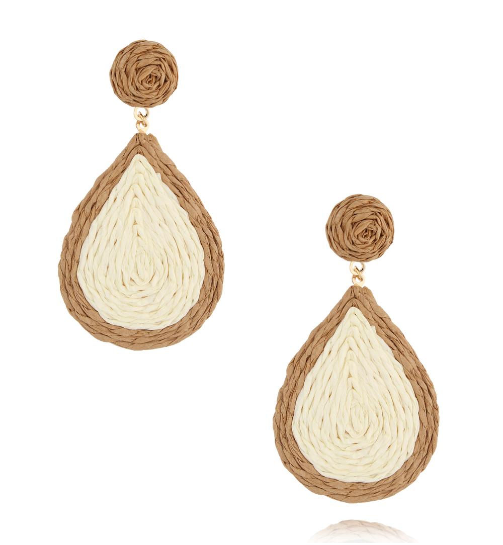 Kolczyki beżowe ze sznurkiem Tulum KSO0009
