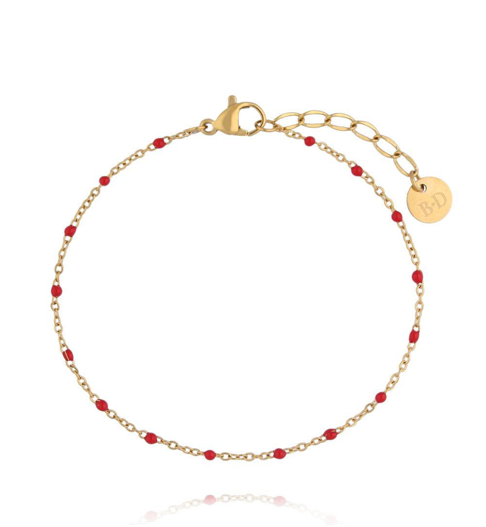 Bransoletka pozłacana Color Drops – Red BSY0779