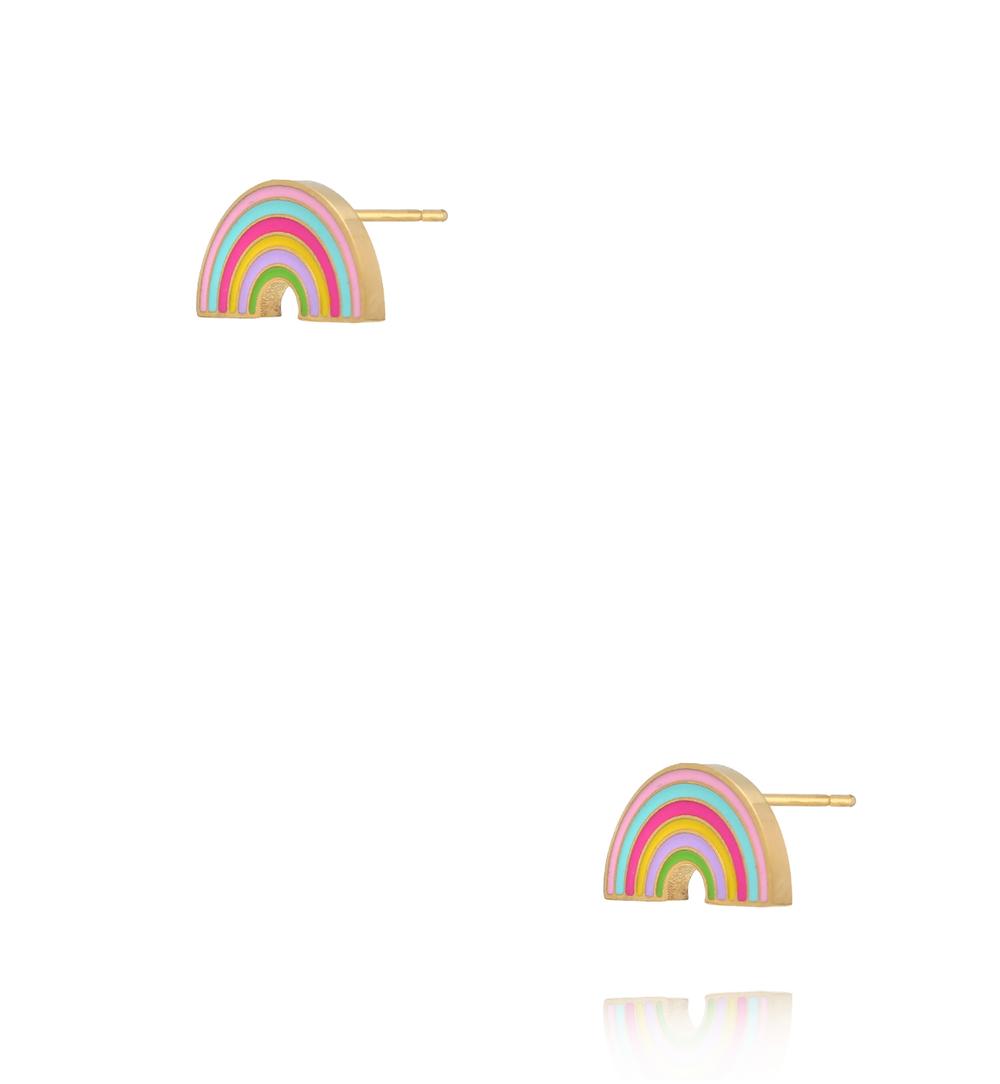 Kolczyki tęcze z kolorową emalią KSY0685