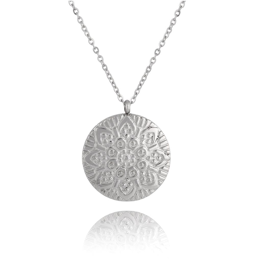 Naszyjnik srebrny długi  Mandala NSA0395