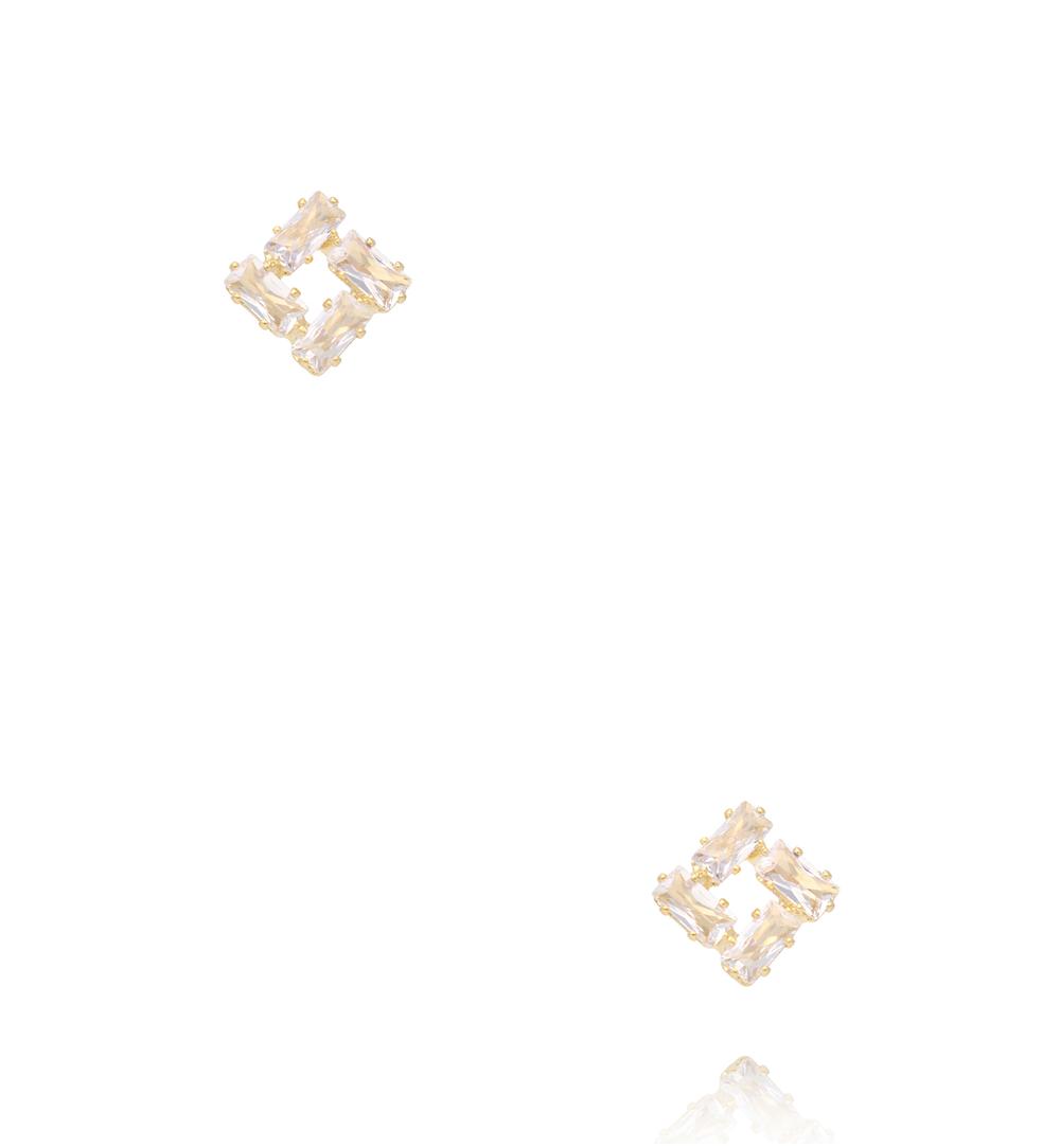 Zestaw kolczyków z geometrycznymi kryształami KMB0053