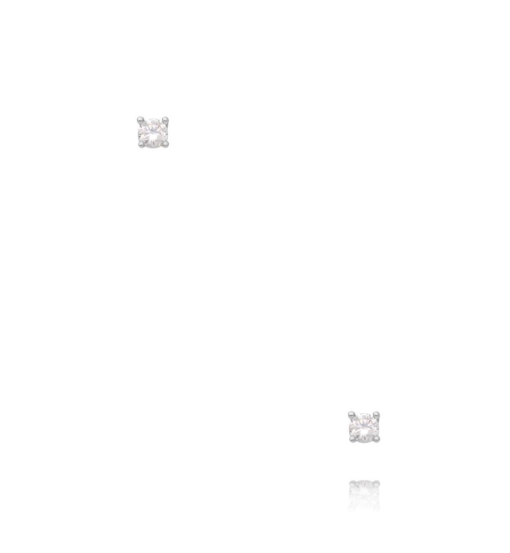 Zestaw kolczyków w srebrnym odcieniu z koniczynką, czernią i cyrkoniami KMB0005