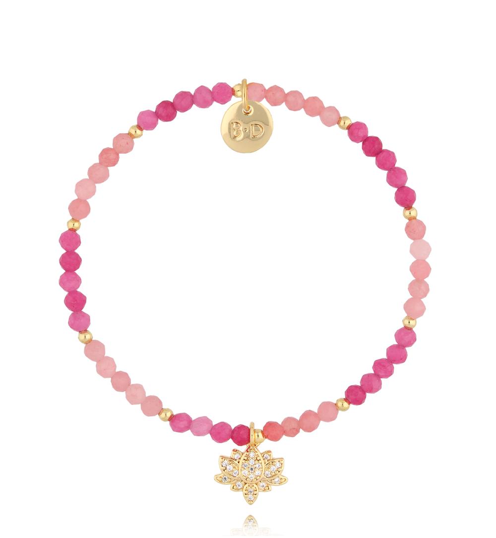 Bransoletka fuksjowa z jadeitami Pika BTW2254