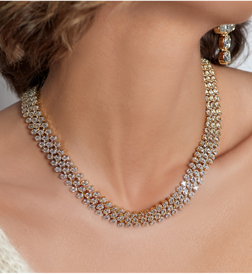 Naszyjnik z kryształami transparentnymi Truly NS0059