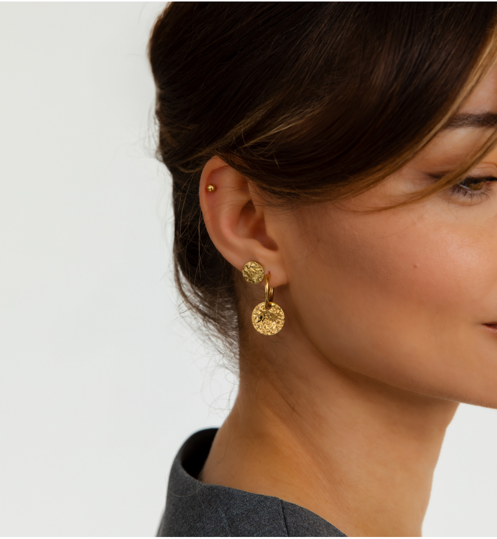 Kolczyki ze stali szlachetnej pozłacane kulki Soulmate 4 mm KSA0348