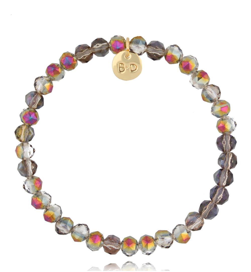 Bransoletka z kryształkami szaro fioletowa Basic BTW1710