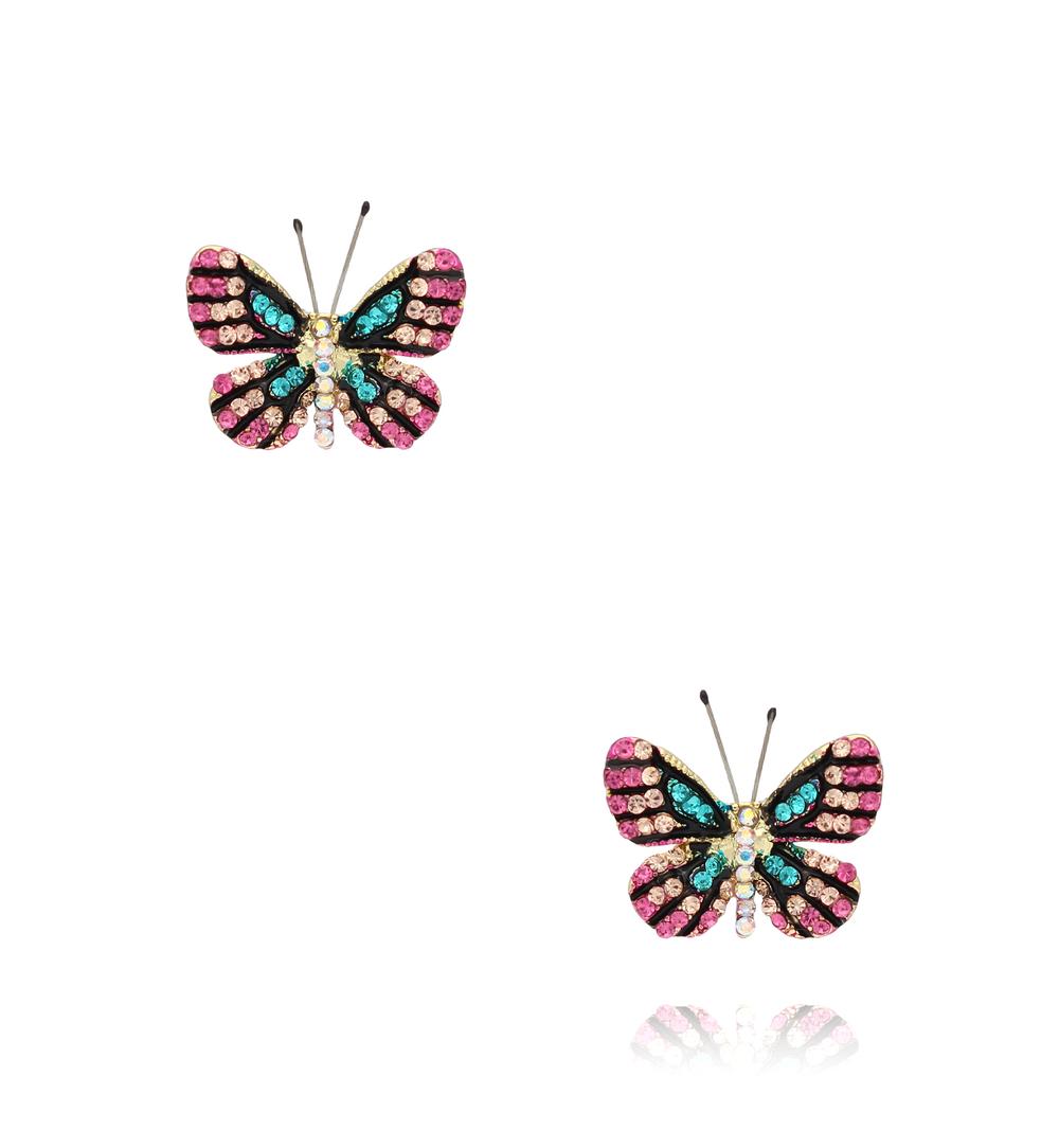 Kolczyki z kolorowymi motylkami Papillon KPI0009