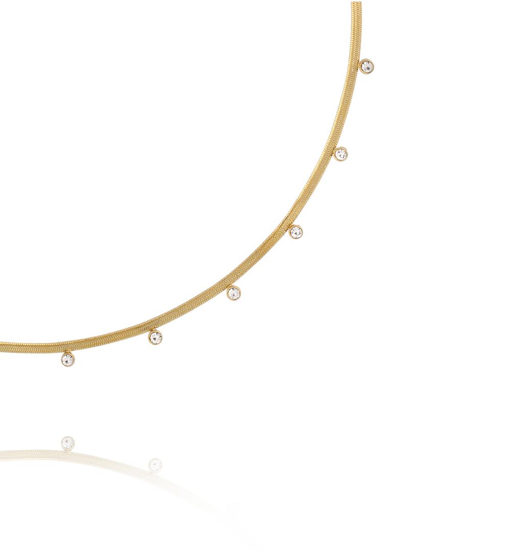 Naszyjnik typu żmijka z delikatnymi cyrkoniami NSY0899