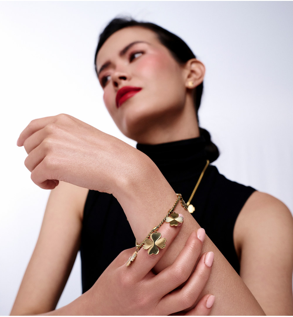 Zestaw biżuterii z motywem koniczynek ZN0125