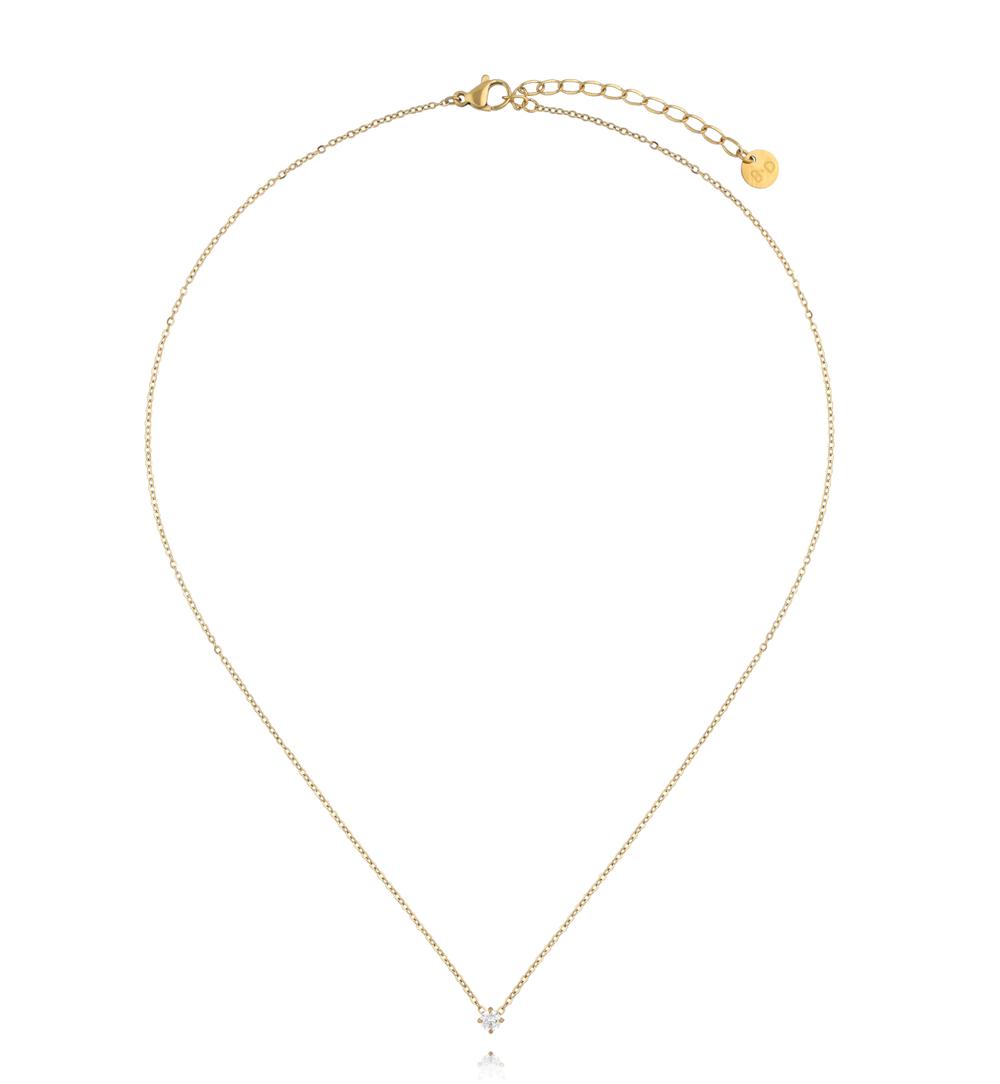 Naszyjnik z subtelną cyrkonią złoty NSY0623