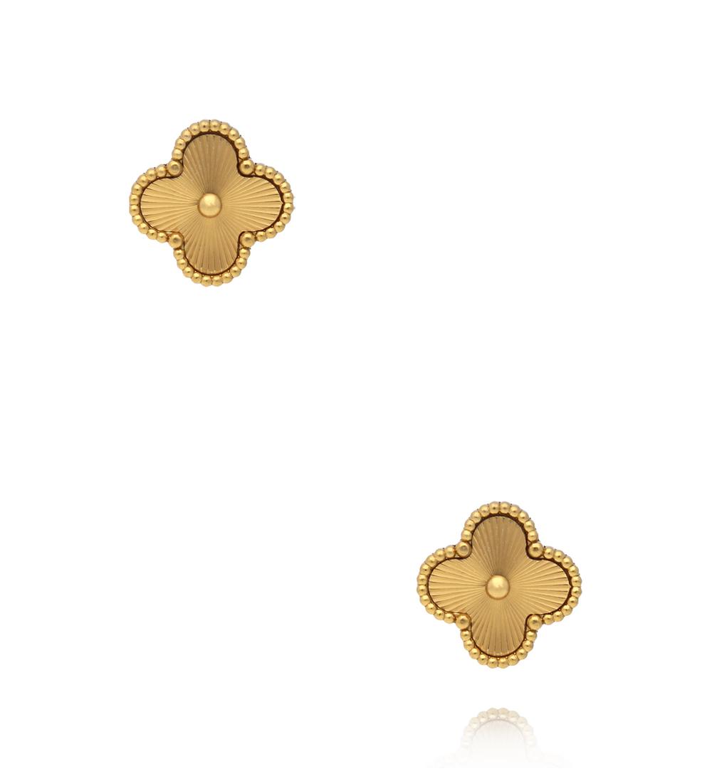 Kolczyki w kształcie koniczyny złote KSY0595