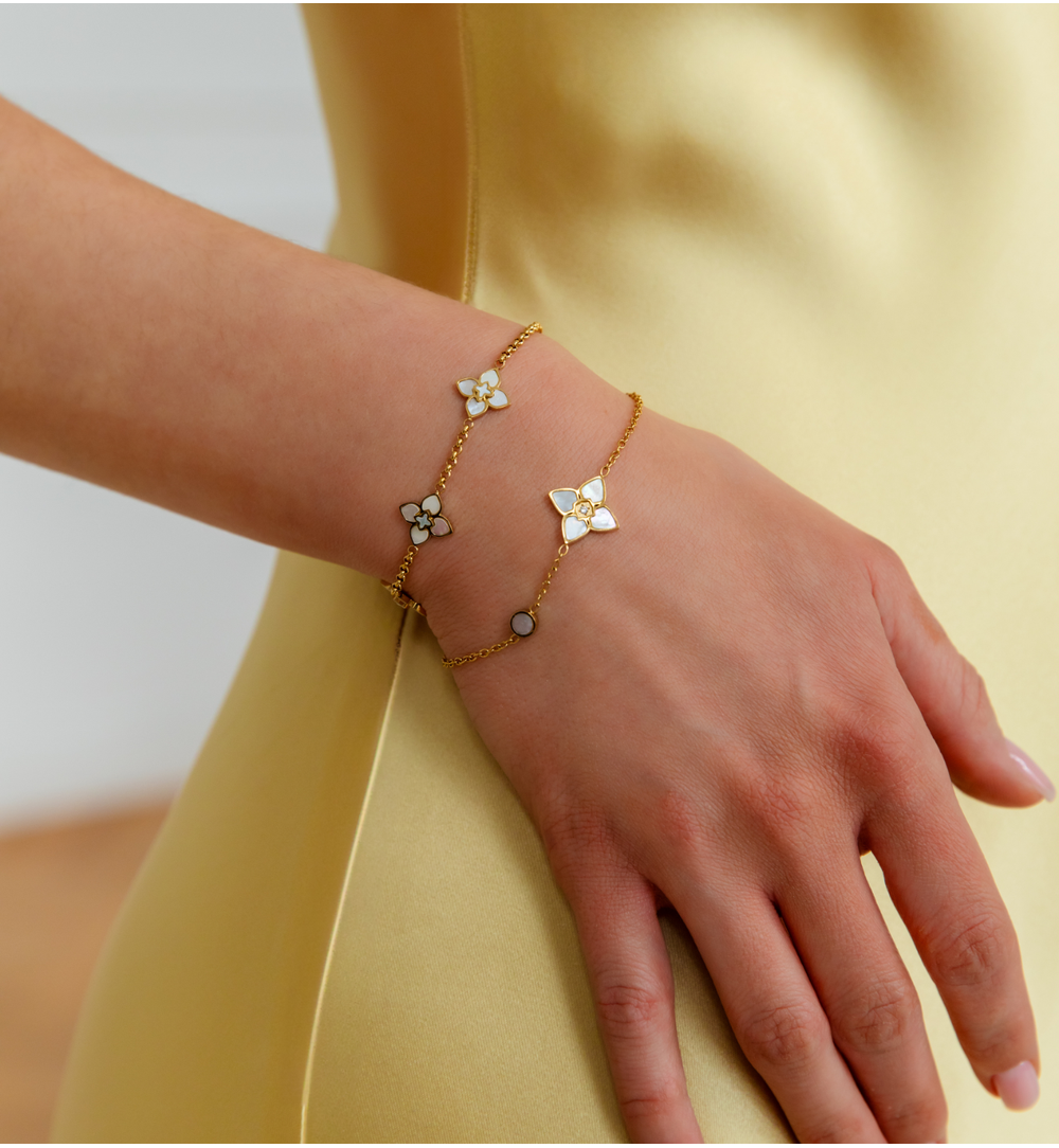 Bransoletka z koniczynką złota Segreto di Fortuna BSA0738