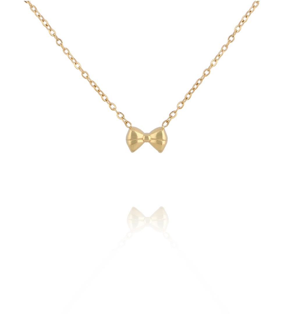 Naszyjnik z kokardką złoty NSY0788
