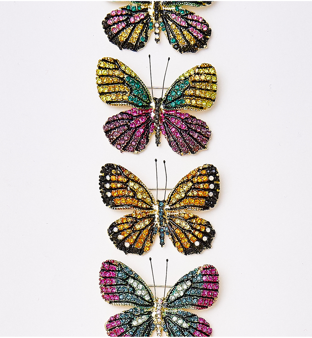 Broszka z kolorowym motylem Papillon BRPI0010