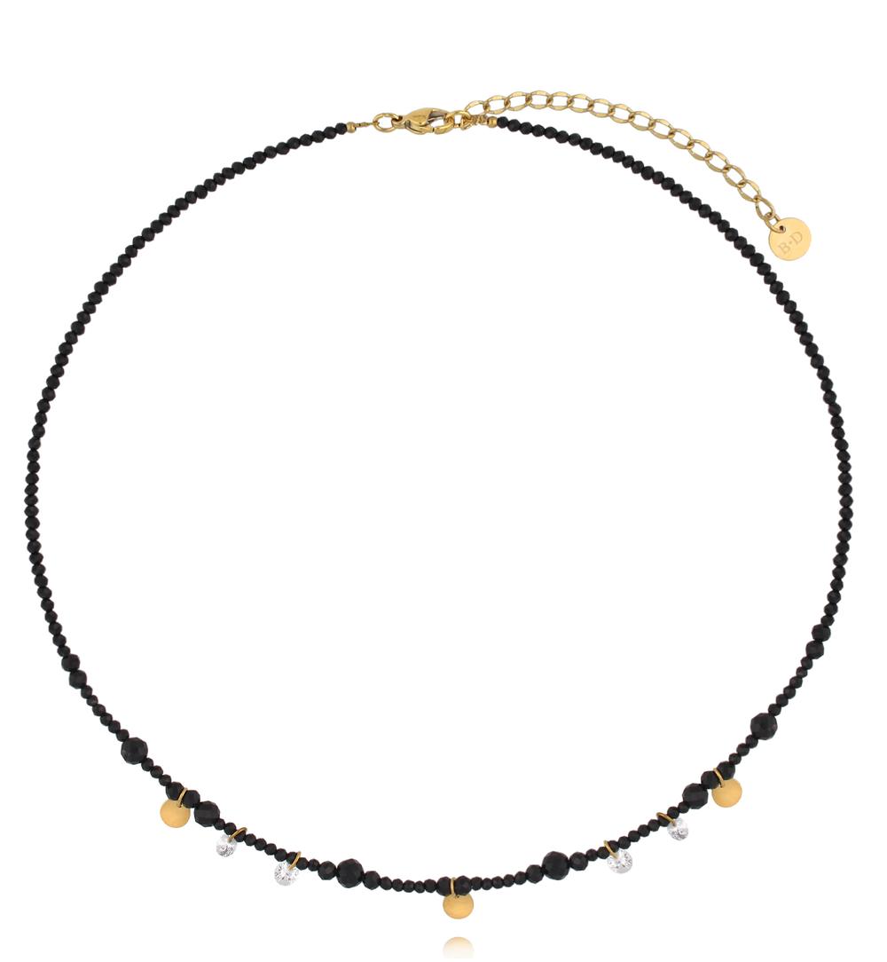 Naszyjnik z turmalinami i kryształkami NTW1610