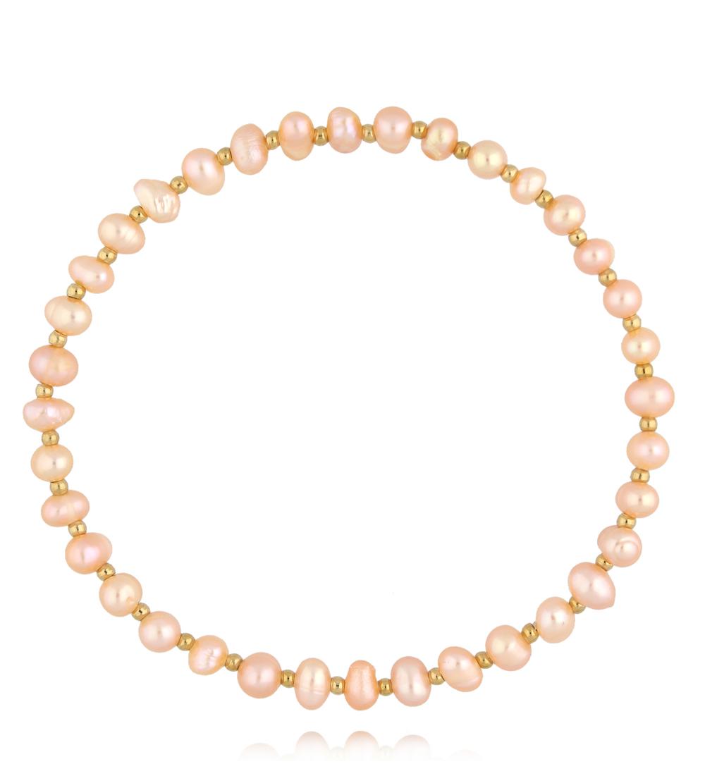 Bransoletka z brzoskwiniowych perełek BPE0151