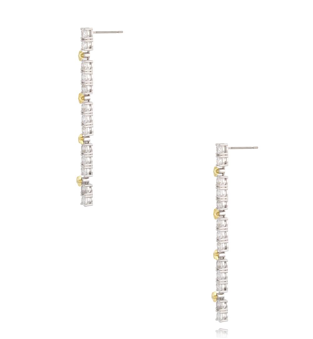 Kolczyki długie z gwiazdkami i cyrkoniami KSS2171