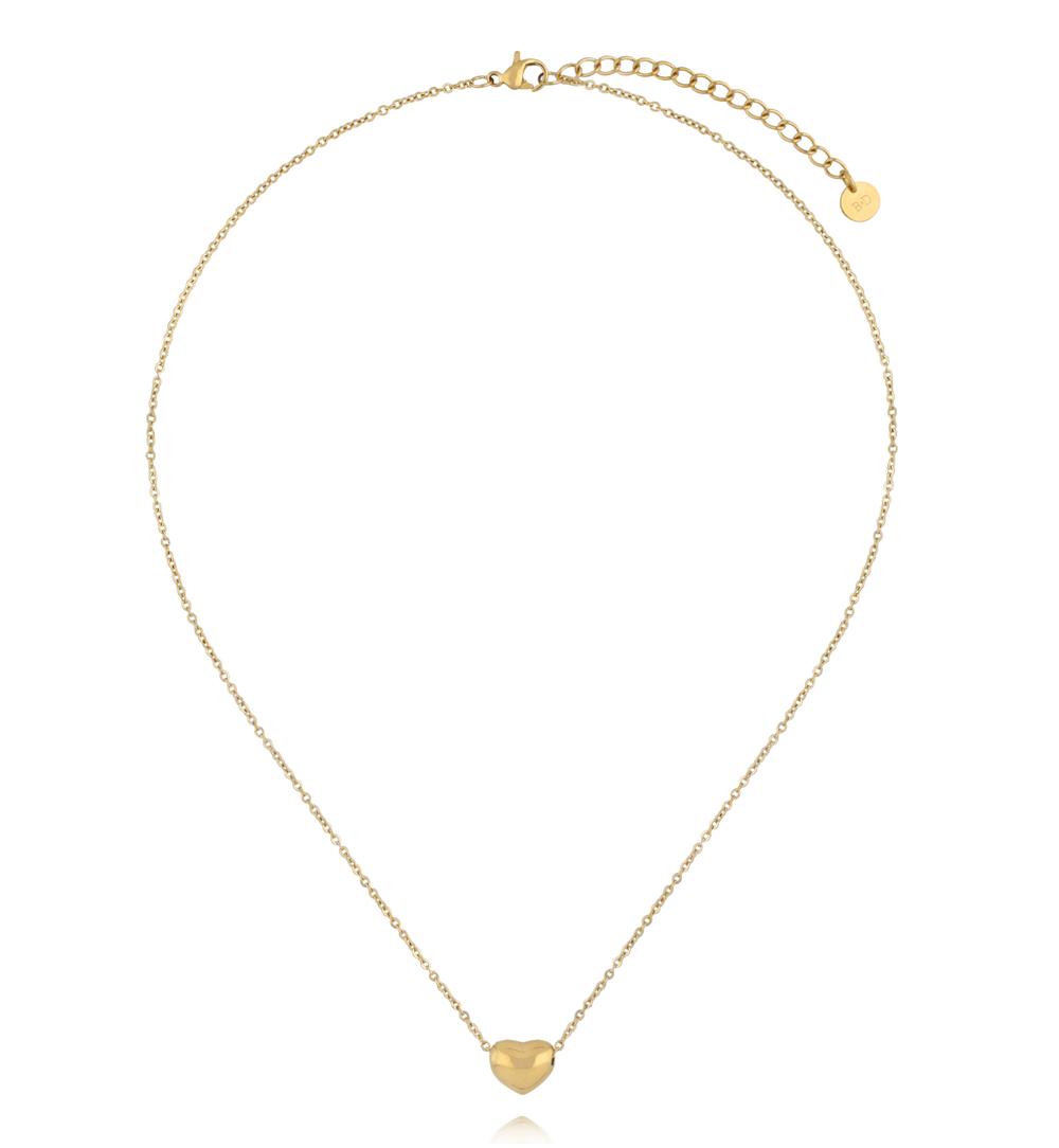 Naszyjnik złoty ze stali szlachetnej z serduszkiem NSA0016