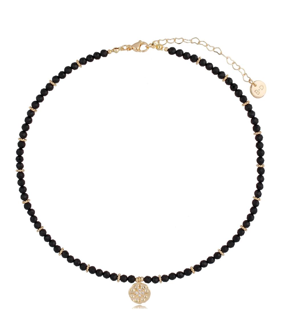 Naszyjnik z czarnymi turmalinami Vacation NTW0439