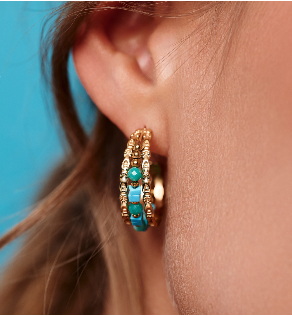 Kolczyki koła z amazonitem KEA0031