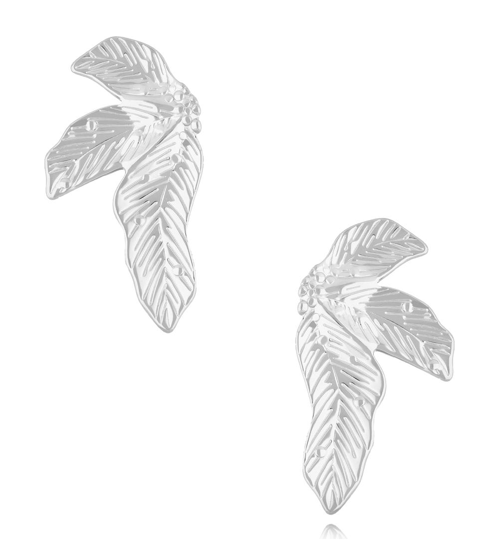 Kolczyki liście srebrne Textured Leaf KSA2125