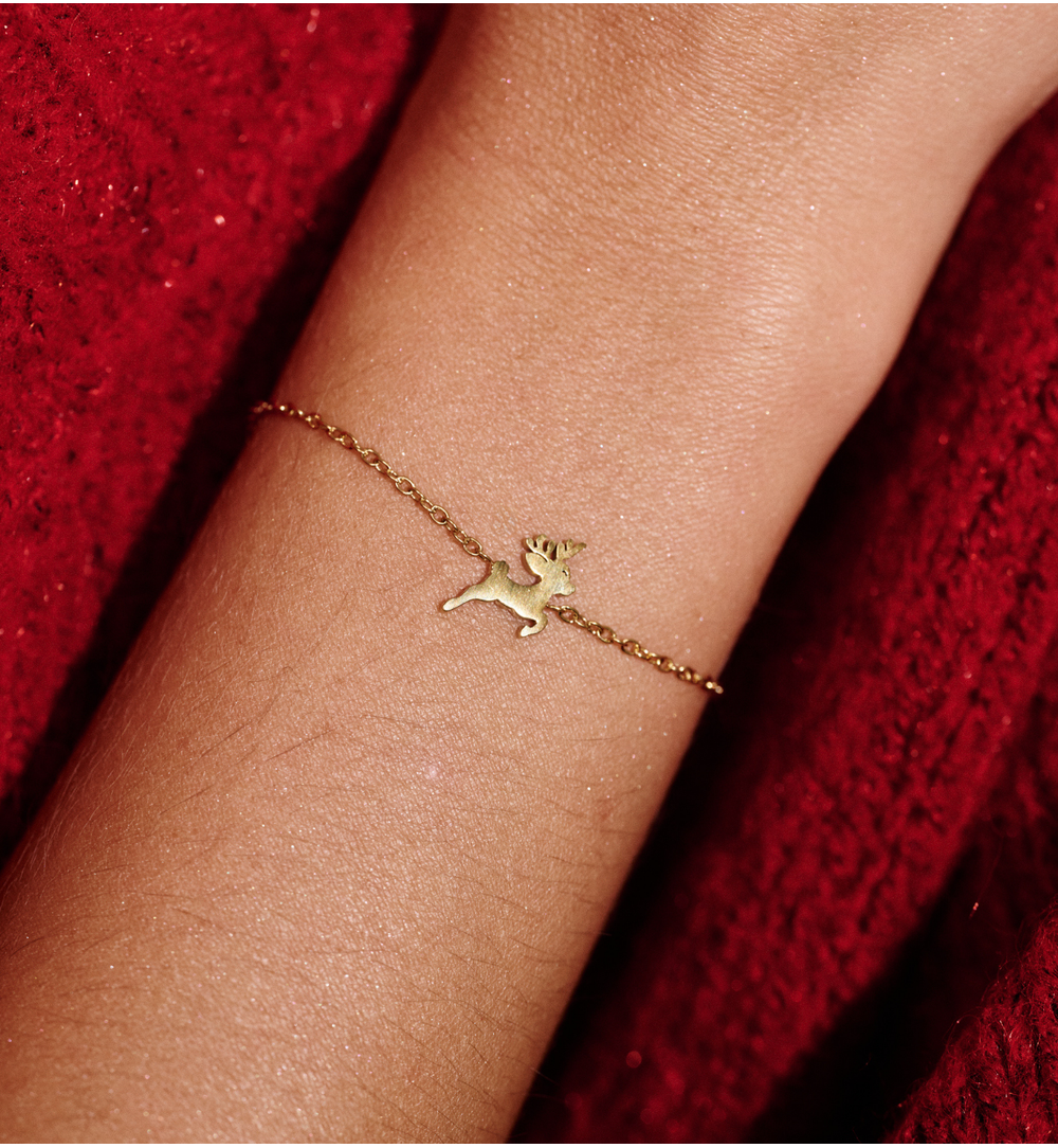 Bransoletka z reniferem złota BSA0843