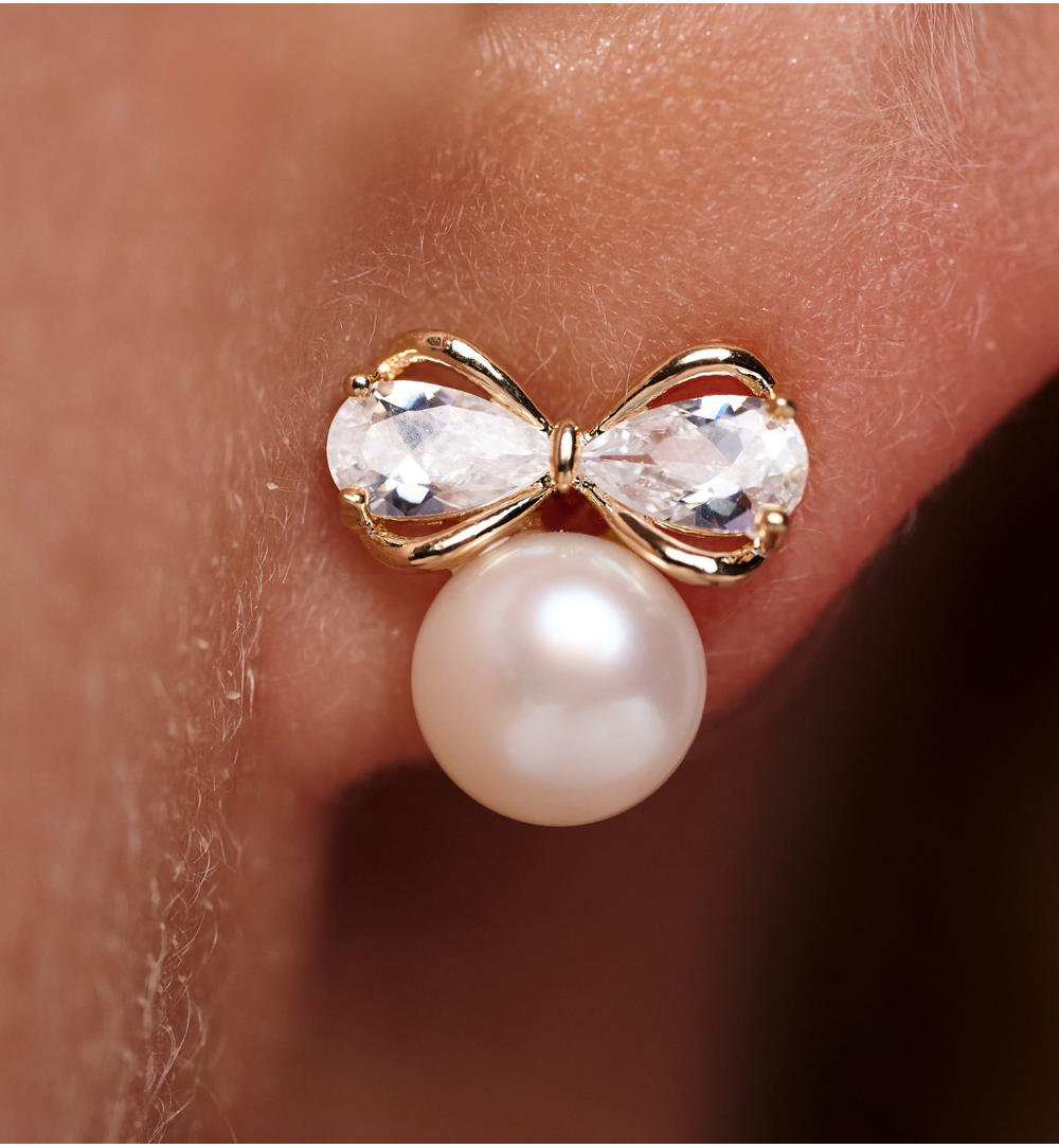 Kolczyki z perełkami i kryształkami KPE0165