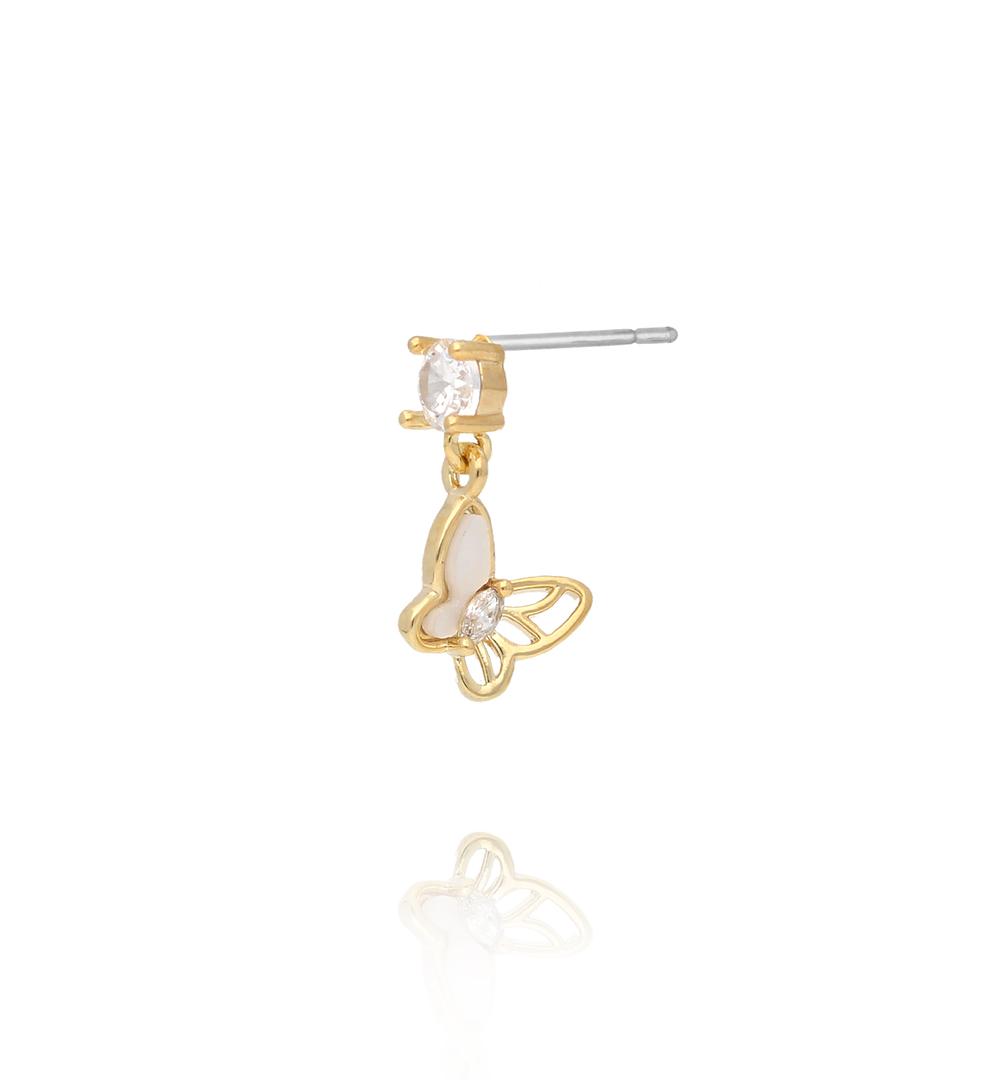 Zestaw złotych kolczyków z zawieszkami KLU0183