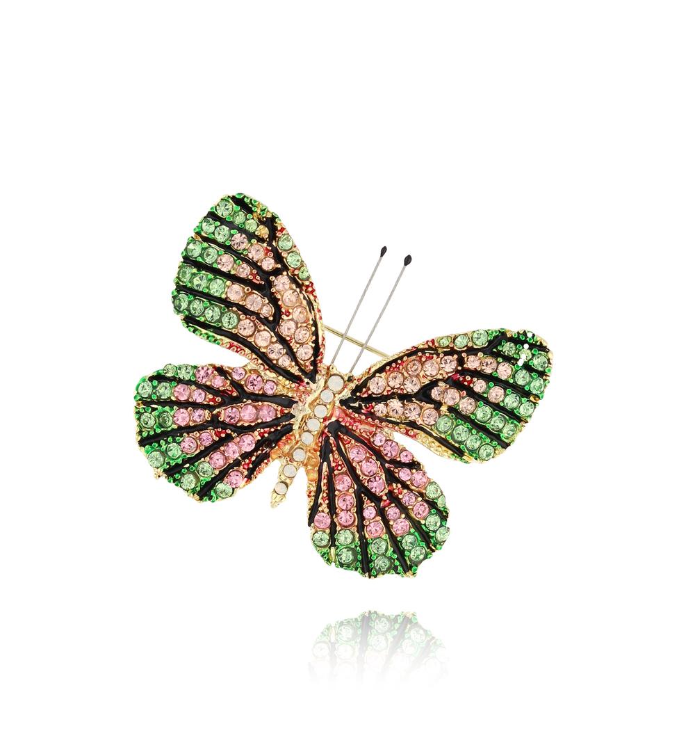 Broszka z kolorowym motylem Papillon BRPI0008