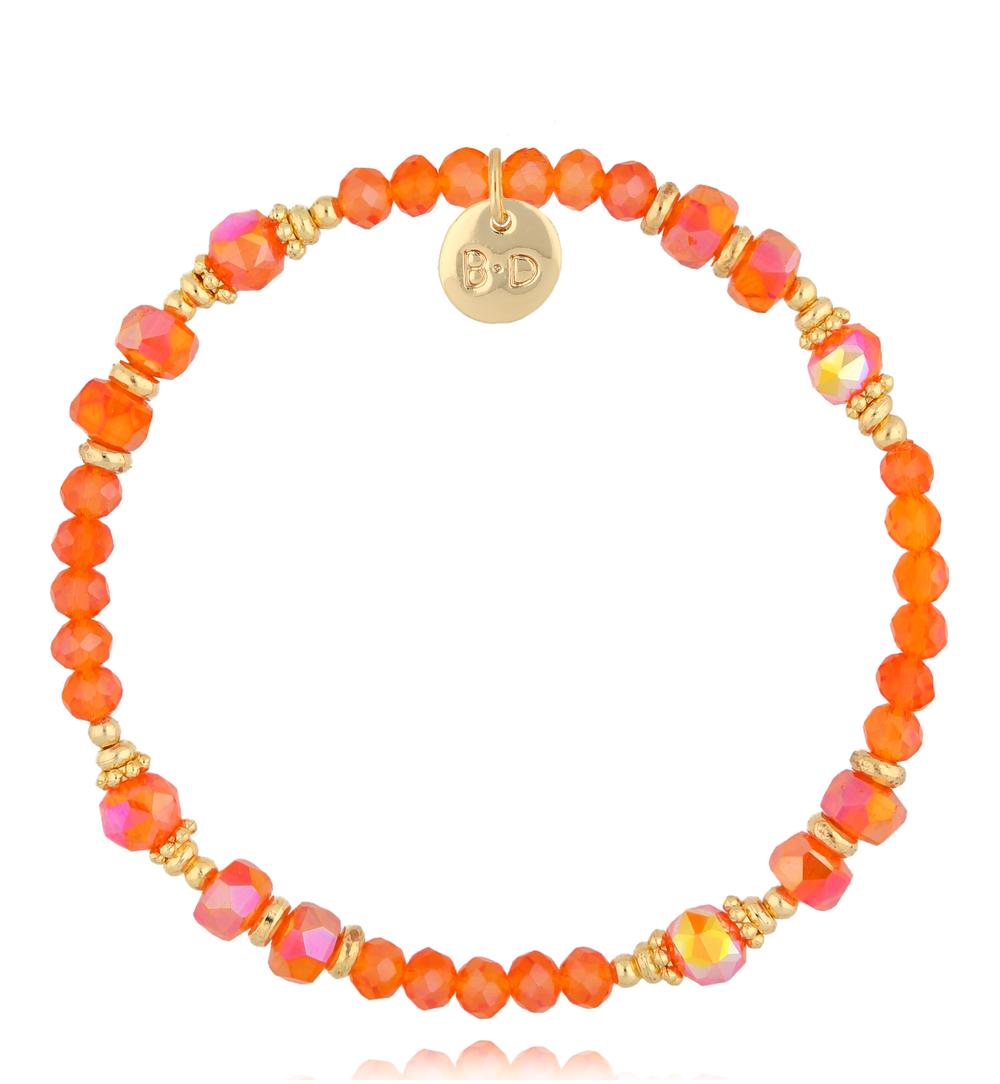 Bransoletka z pomarańczowymi kryształkami Clear Sky BCY0228