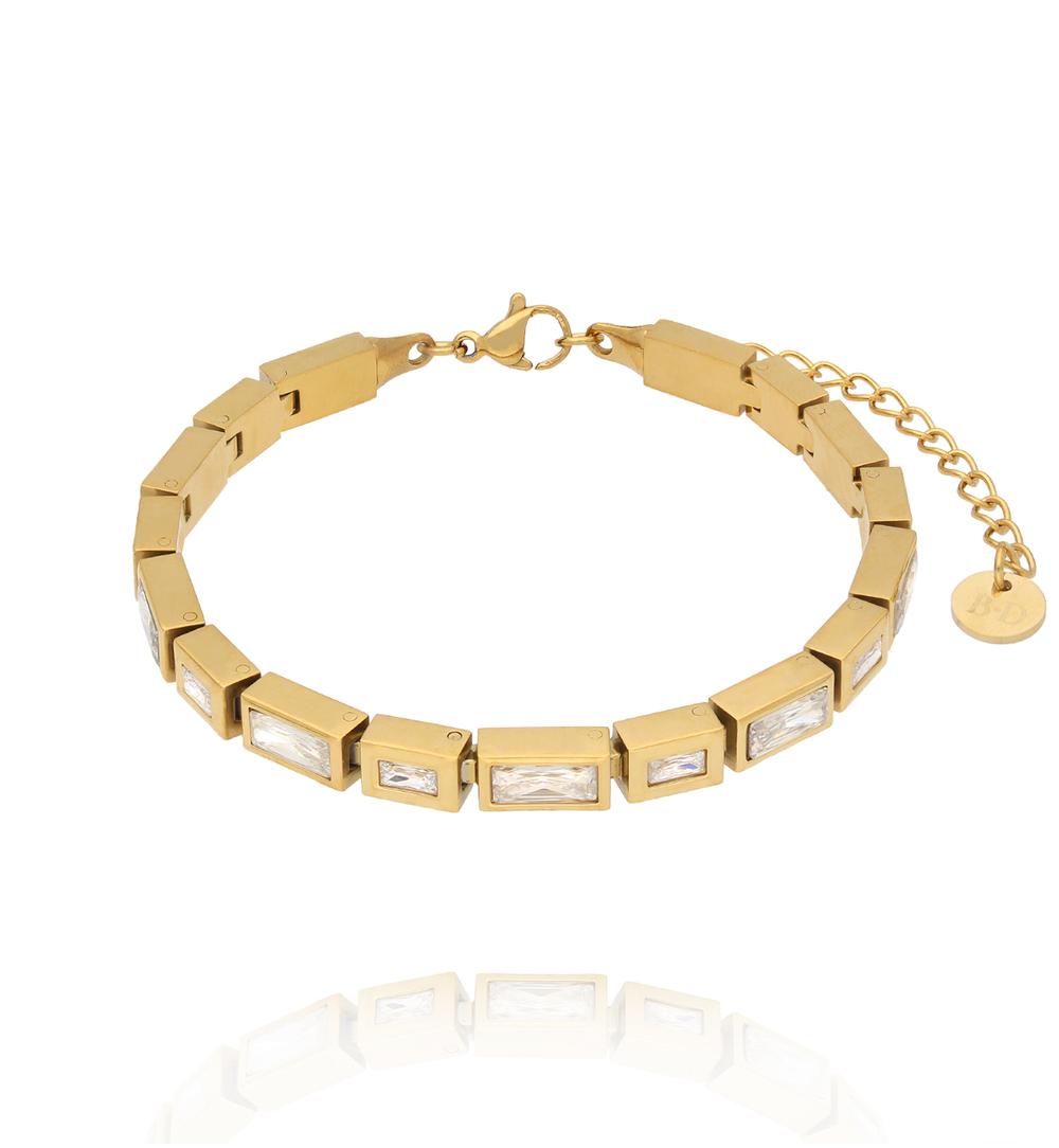 Bransoletka Art Deco z Cyrkoniami – złota BSY0698