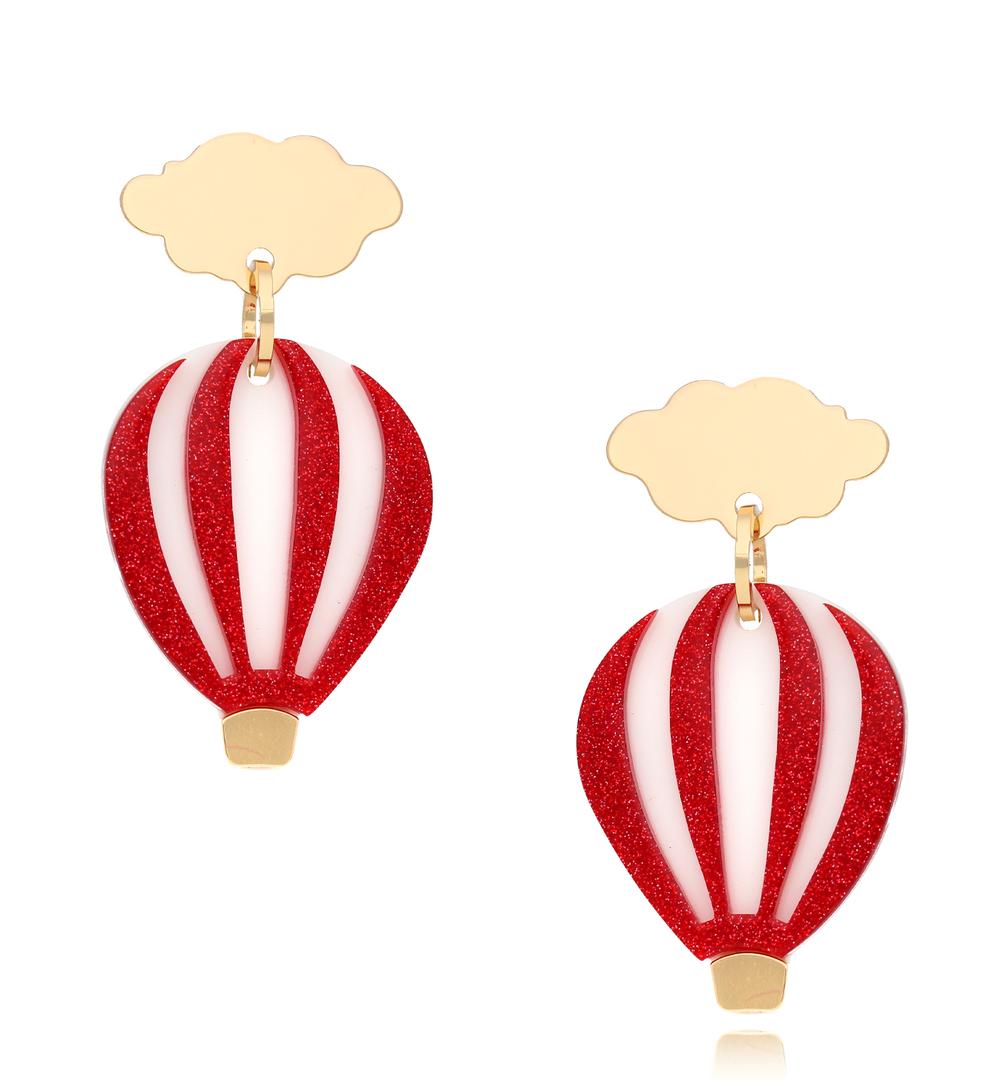 Kolczyki z czerwonymi balonami Travel Lover KZA0119