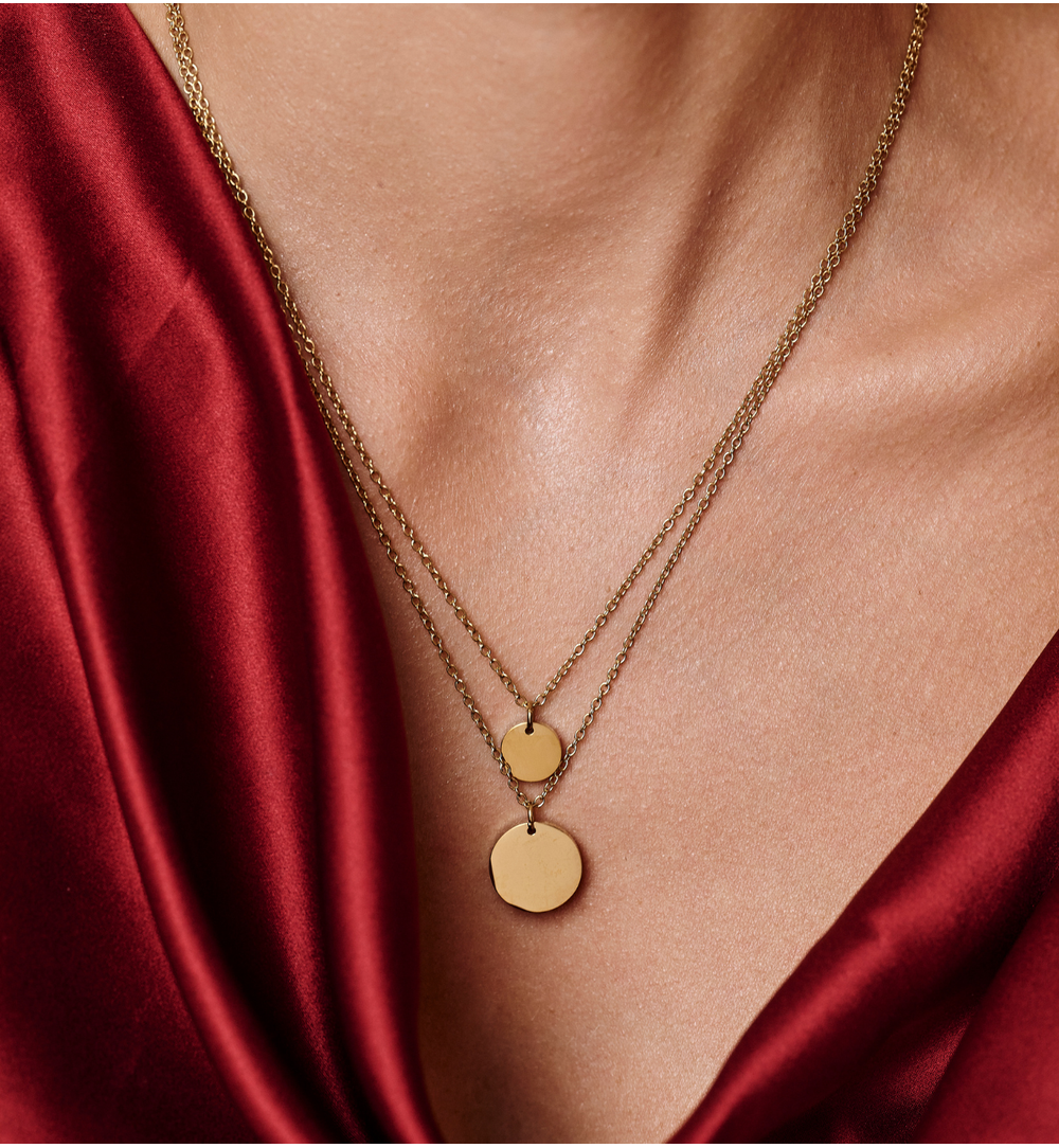 Naszyjnik złoty z dyskami French Girl NSA0794