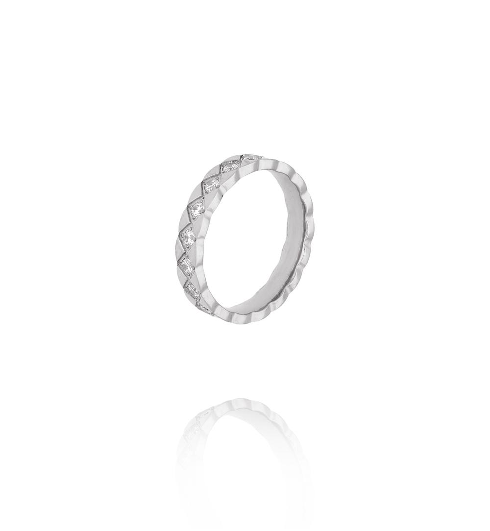 Obrączka srebrna z cyrkoniami PSY0088