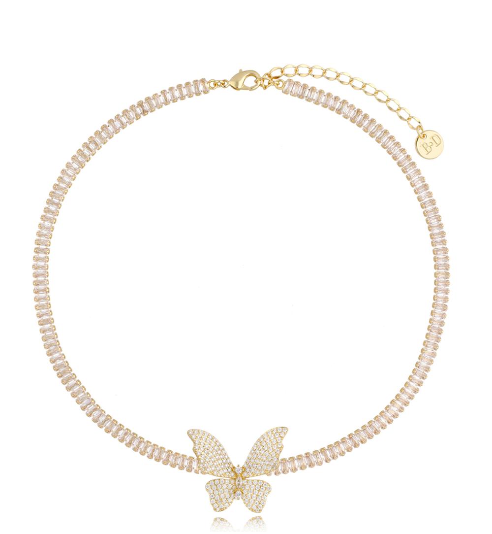 Naszyjnik złoty z motylem Gold Butterfly NS0128