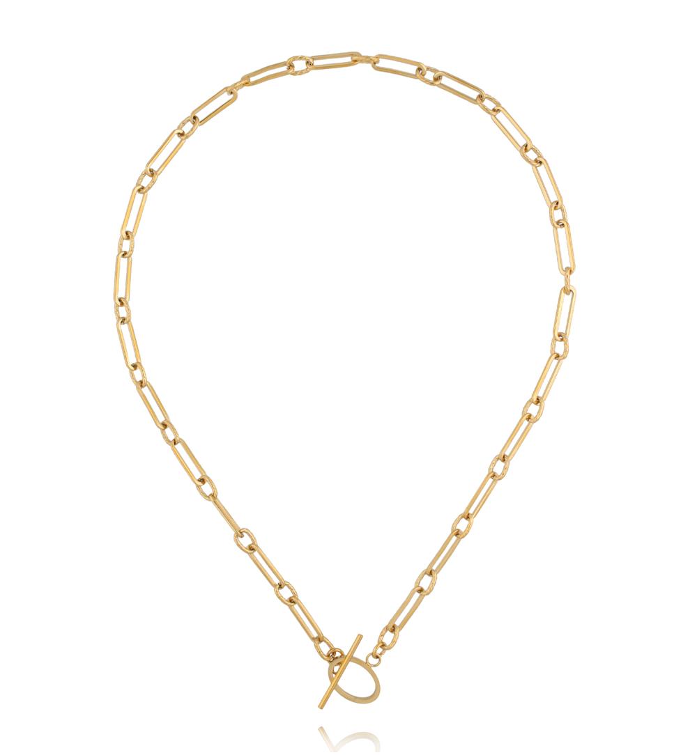 Naszyjnik – złoty łańcuch z zapięciem typu toggle NEA0043