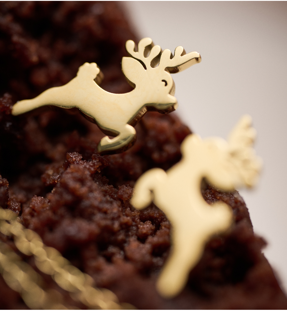 Kolczyki renifery złote KSA2289