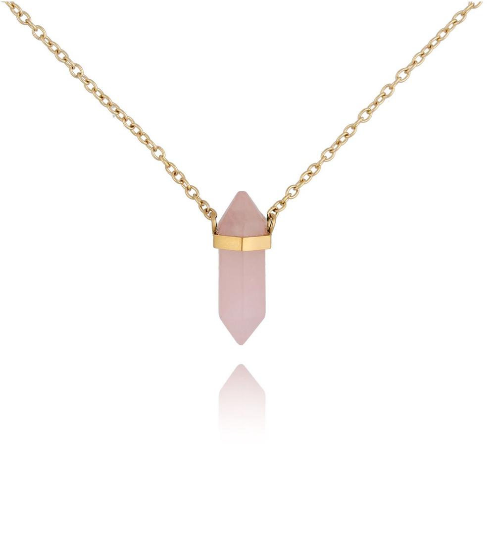 Naszyjnik z kwarcem różowym 46 cm Shelly NLB0233