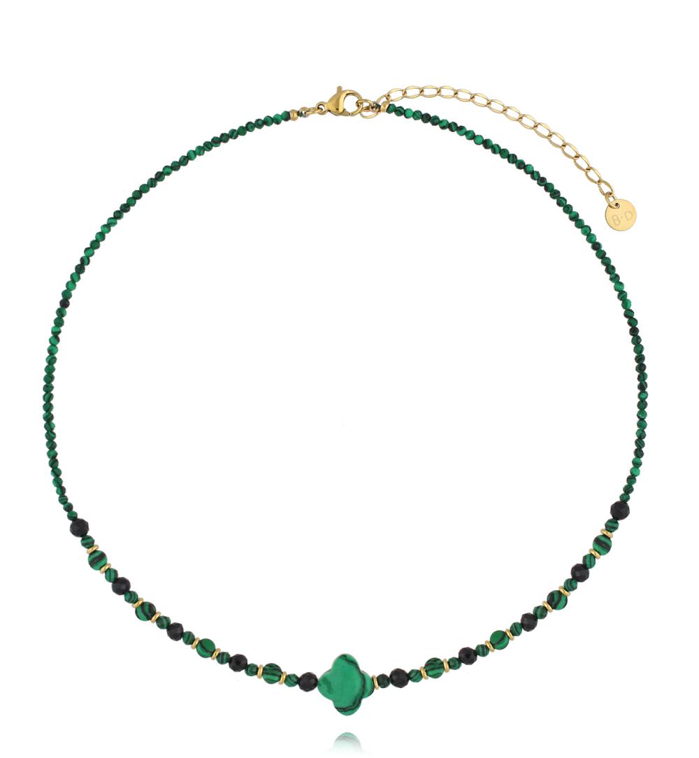 Naszyjnik zielony z motywem koniczyny NTW1546