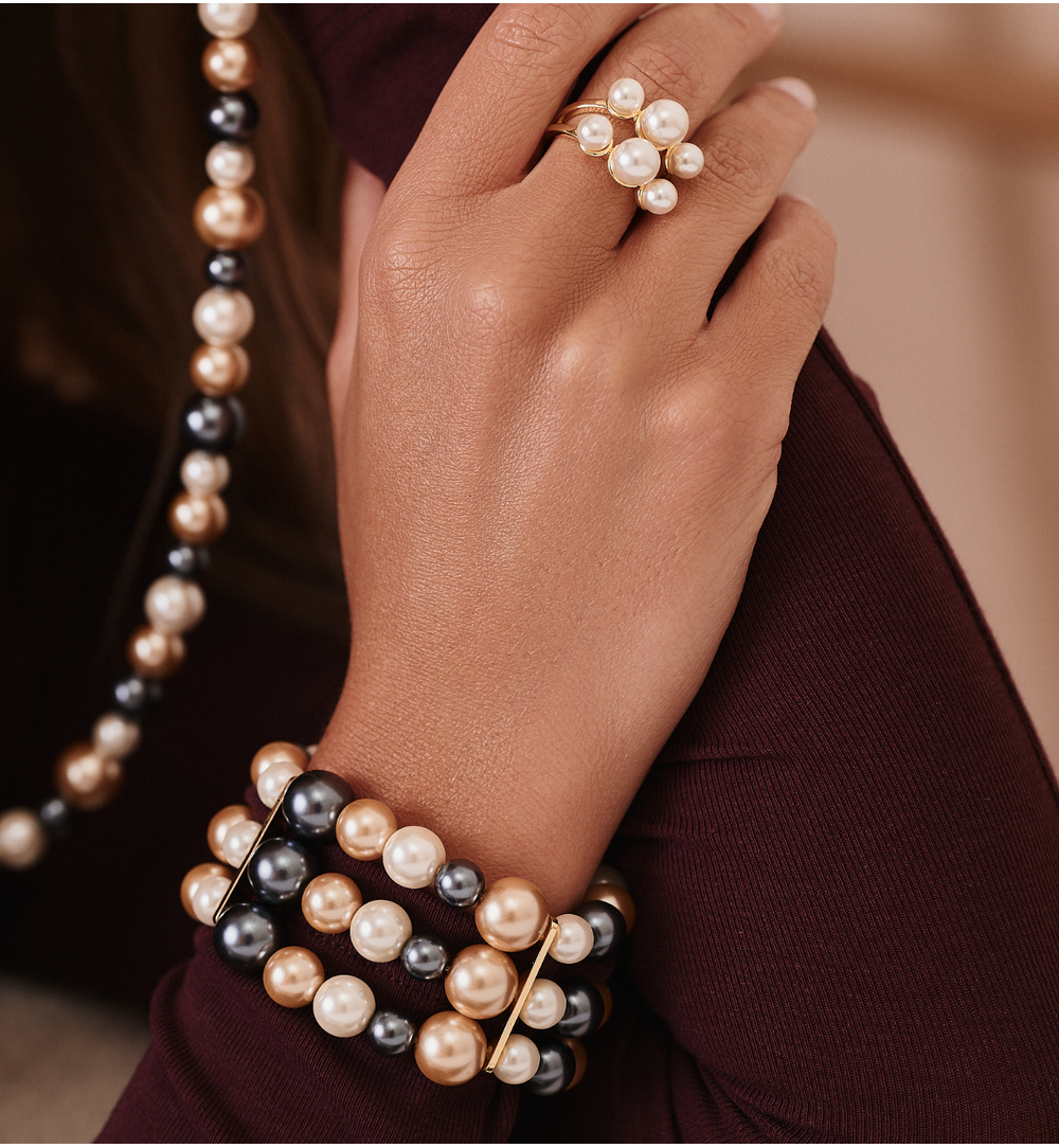 Pierścionek z perłami złoty PPE0113