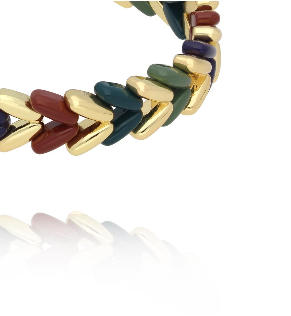 Bransoletka zielono granatowo bordowa w jodełkę BCR0062