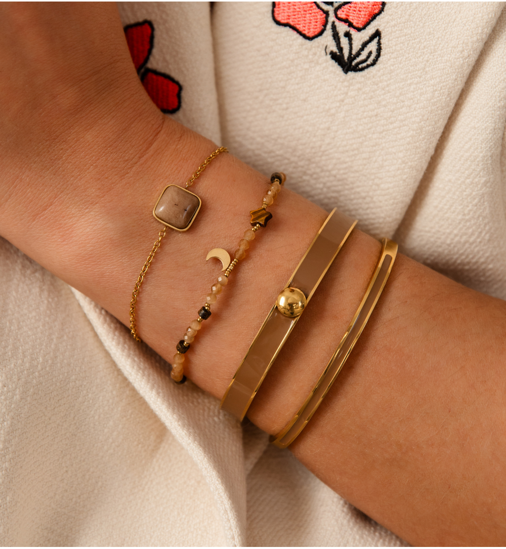 Bransoletka z kwadracikiem Mocha Mousse BSA0918