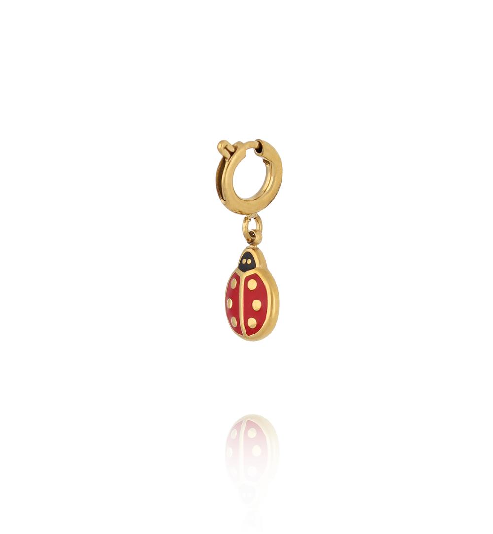 Charms złota biedronka z emalią CHA0282