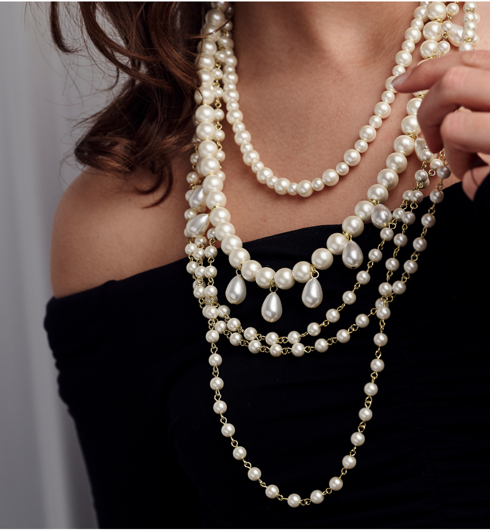 Naszyjnik z perłami długi NPE0279