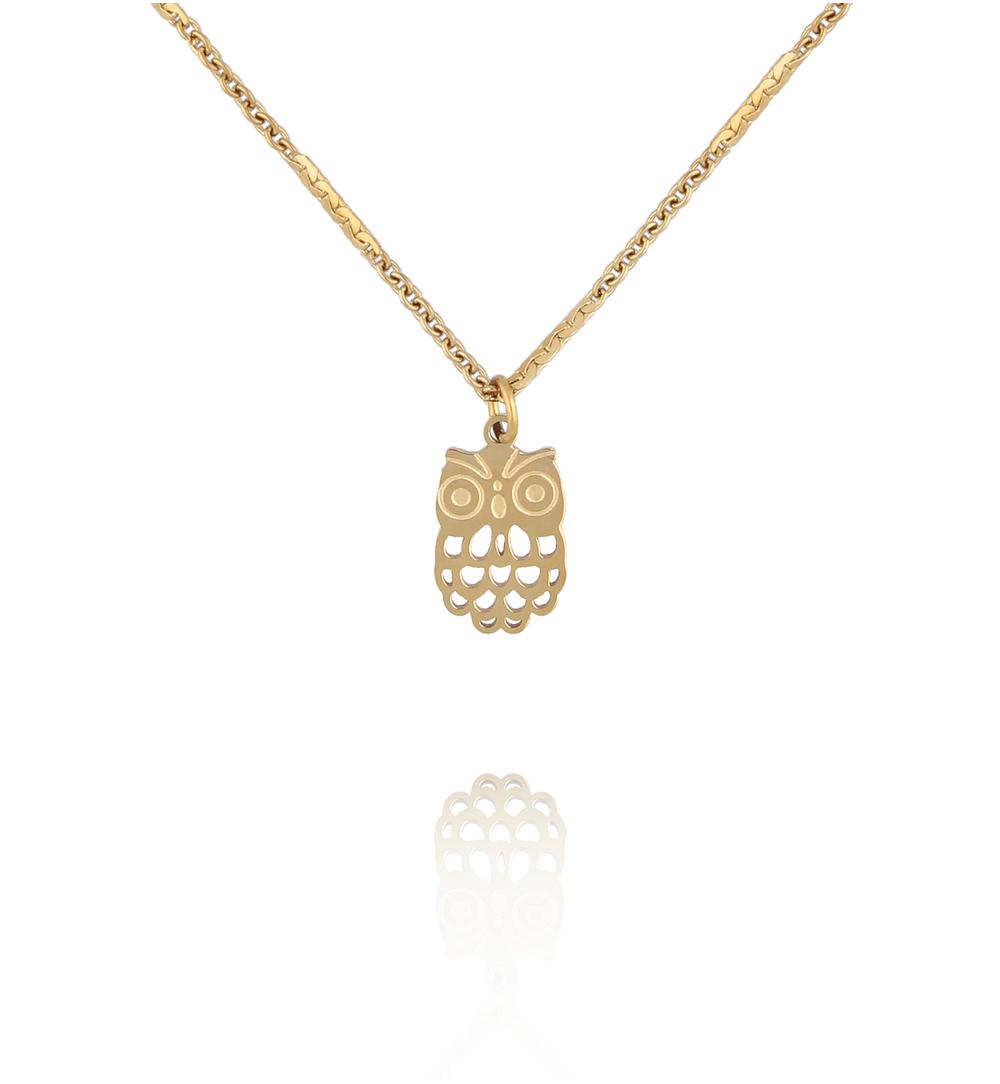 Naszyjnik z sową złoty NSY0770
