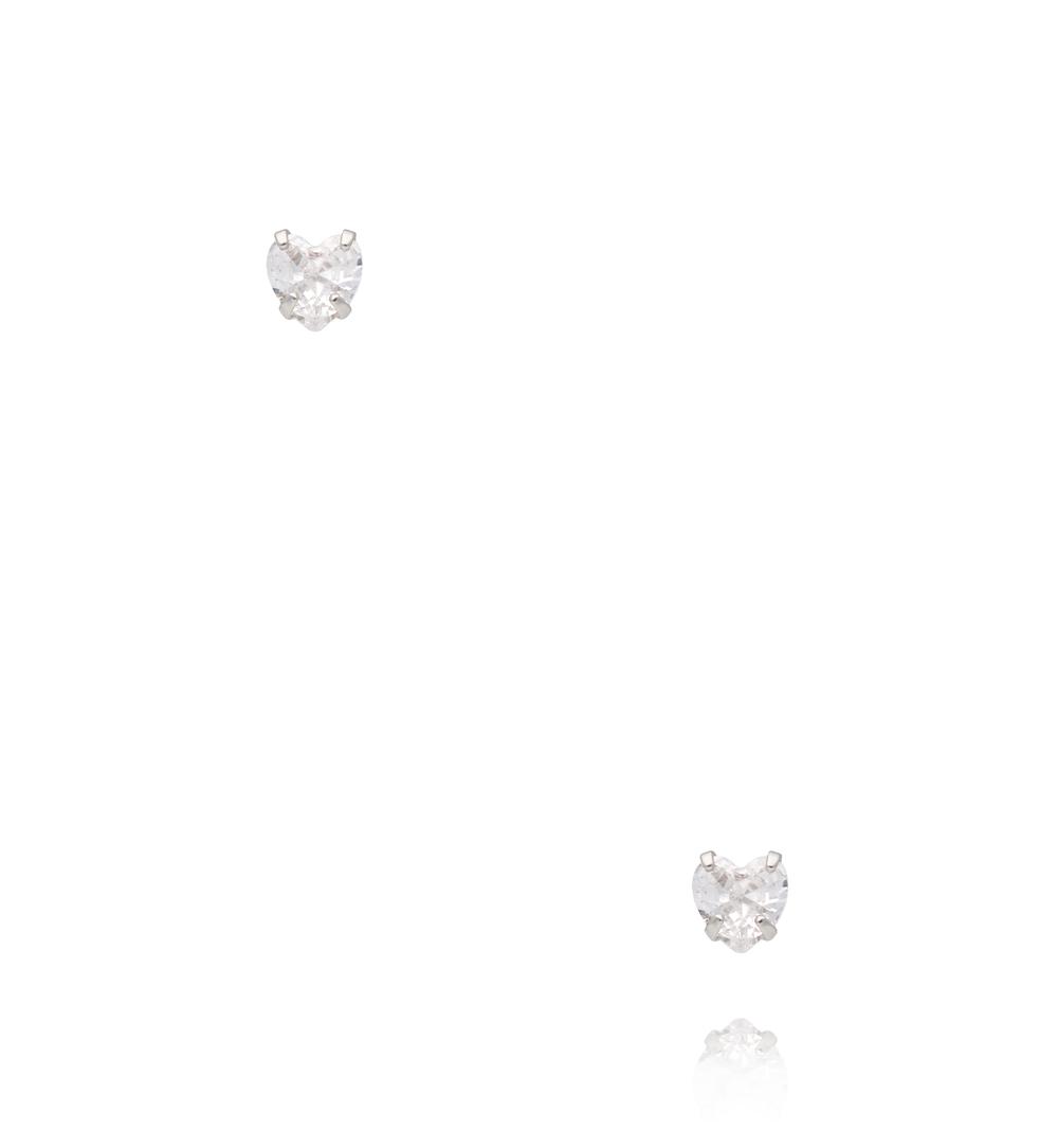 Zestaw srebrnych kolczyków z cyrkoniami – serce, kwiat i motyl KMB0027